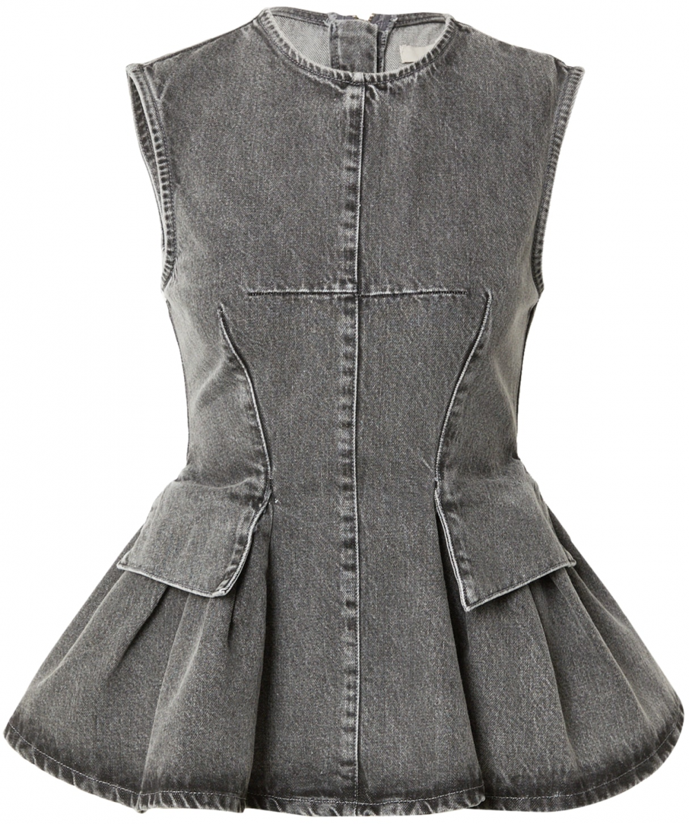 REMAIN Top  sivý denim