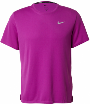NIKE Funkčné tričko 'MILER'  striebornosivá / neónovo fialová