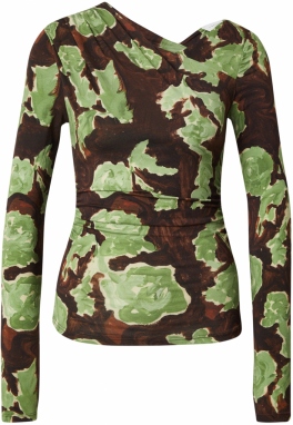 TOPSHOP Tričko 'AUDREY'  hnedá / čokoládová / kiwi / pastelovo zelená