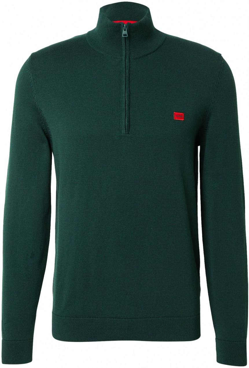 HUGO Sveter 'San Quintus'  tmavozelená / červená