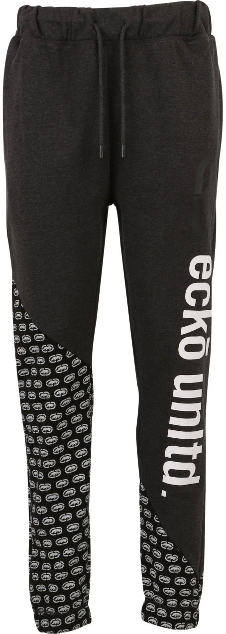 Ecko Unlimited Nohavice  tmavosivá / čierna / biela