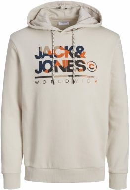 JACK & JONES Mikina 'JWHLUKE'  tmavomodrá / sivobéžová / oranžová / čierna