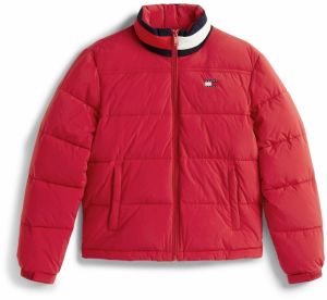Tommy Jeans Prechodná bunda 'ESS'  tmavomodrá / červená / biela