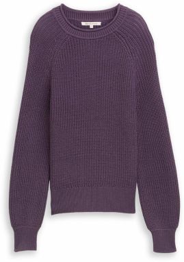 TOM TAILOR DENIM Sveter  tmavofialová