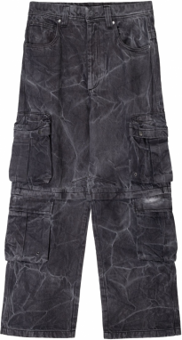 Bershka Rifľové kapsáče  čierny denim