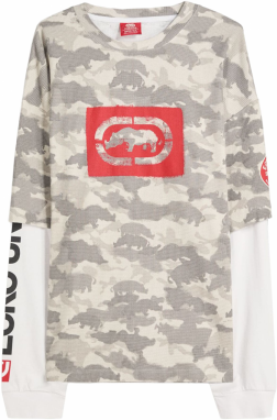 Bershka Tričko  sivá / kaki / rubínová / biela
