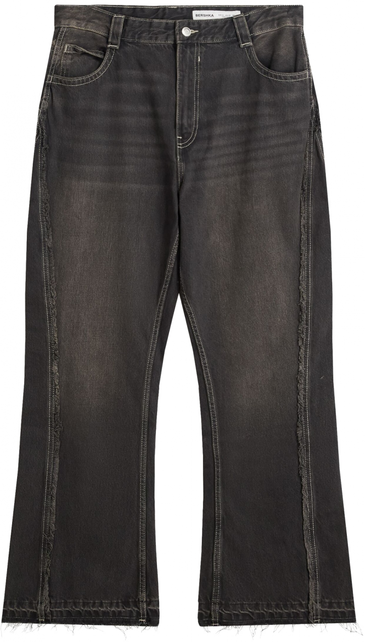 Bershka Džínsy  čierny denim