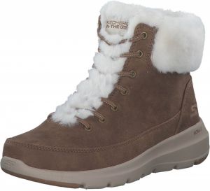 SKECHERS Šnurovacie členkové čižmy 'Glacial Ultra'  hnedá / biela