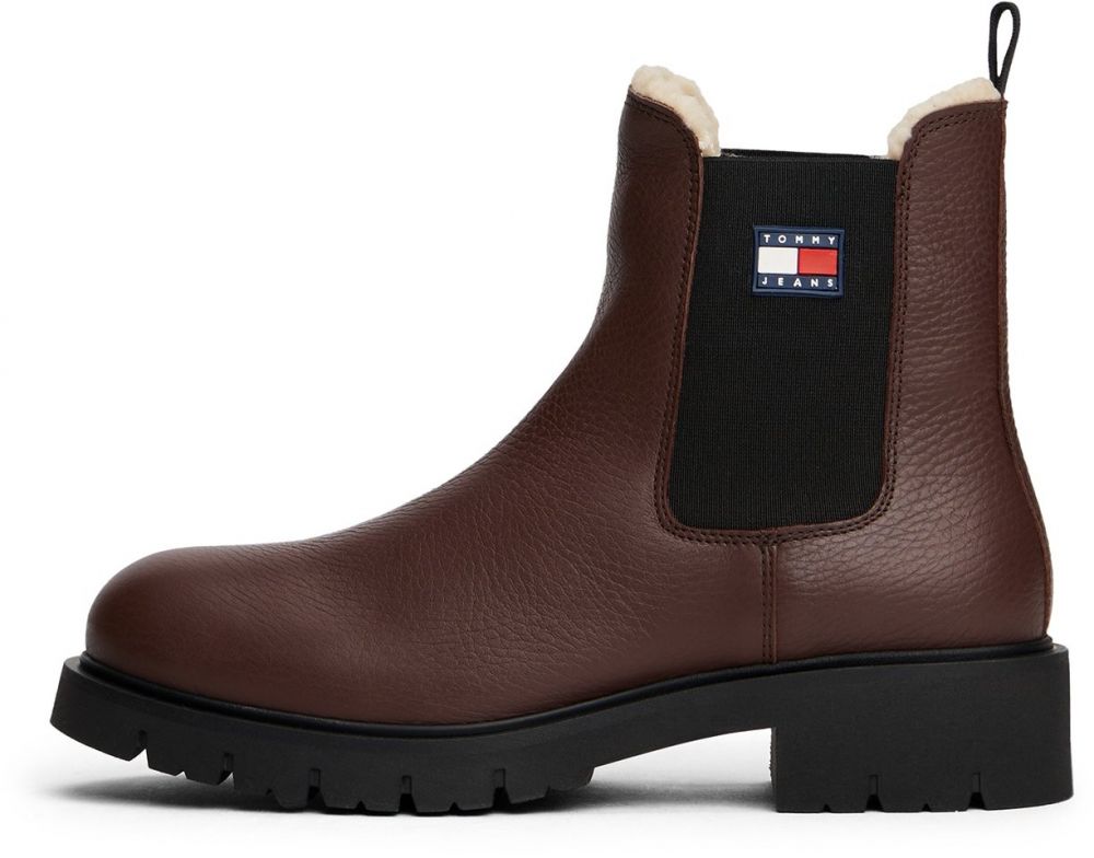 Tommy Jeans Chelsea čižmy  čokoládová / červená / čierna / biela