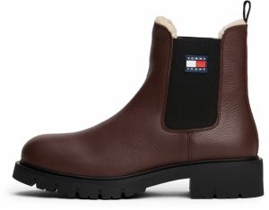 Tommy Jeans Chelsea čižmy  čokoládová / červená / čierna / biela