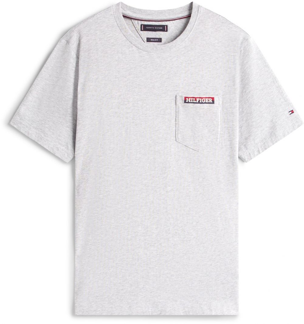 TOMMY HILFIGER Tričko 'AMERICANA'  námornícka modrá / svetlosivá / červená