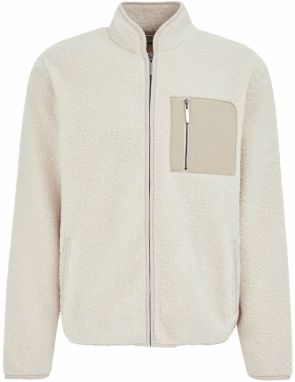 WE Fashion Flisová bunda  slonová kosť