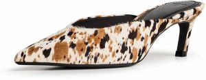 Bershka Šľapky  krémová / koňaková / čierna