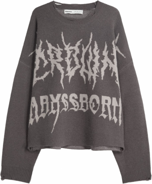 Bershka Sveter  antracitová / svetlosivá