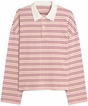 Bershka Tričko  krémová / ružová / purpurová / šedobiela