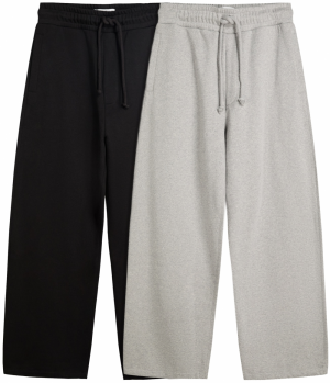 Bershka Nohavice  sivá melírovaná / čierna