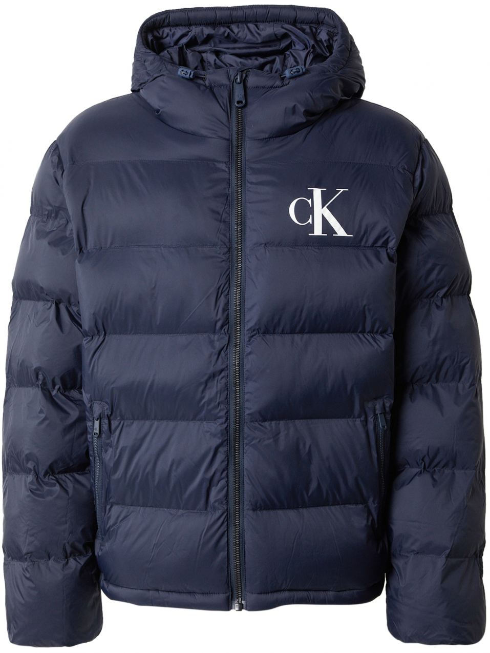 Calvin Klein Jeans Zimná bunda  tmavomodrá / biela