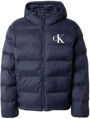 Calvin Klein Jeans Zimná bunda  tmavomodrá / biela