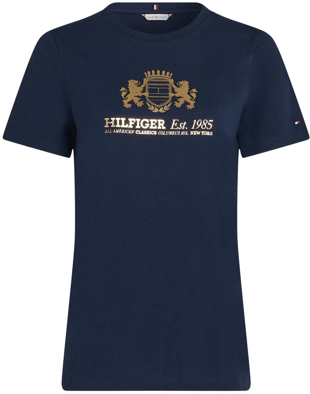 TOMMY HILFIGER Tričko 'VARSITY'  tmavomodrá / zlatá