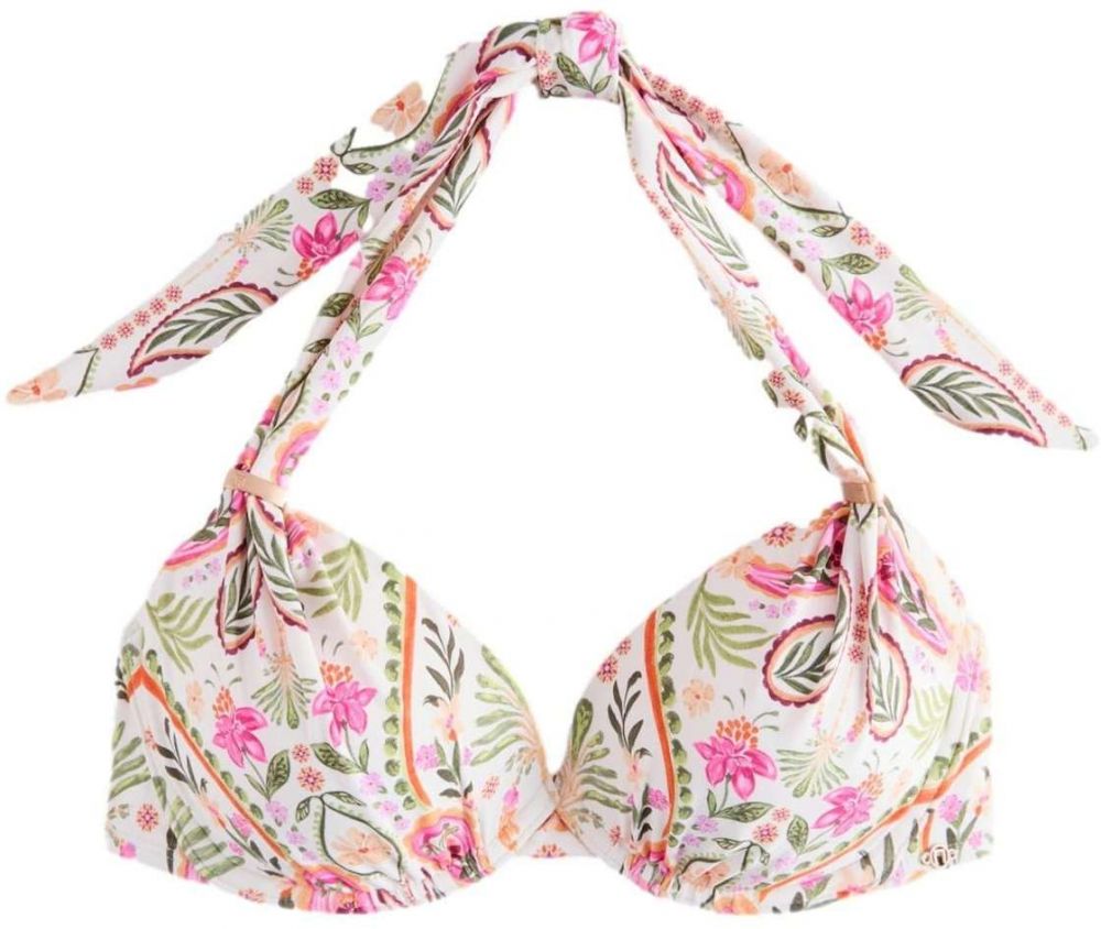 Next Bikinový top  svetlozelená / ružová / biela