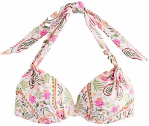 Next Bikinový top  svetlozelená / ružová / biela