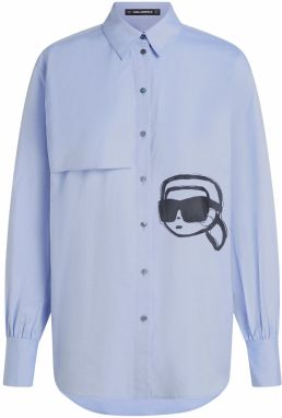 Karl Lagerfeld Blúzka  svetlomodrá / čierna