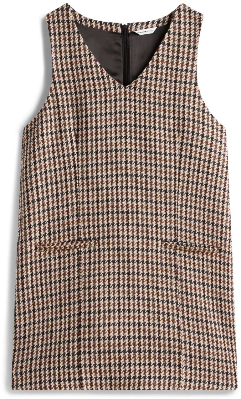 TOMMY HILFIGER Puzdrové šaty 'HERITAGE'  béžová / námornícka modrá / hrdzavohnedá