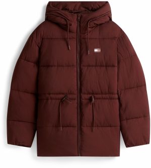 Tommy Jeans Zimná bunda  hrdzavohnedá / červená / biela
