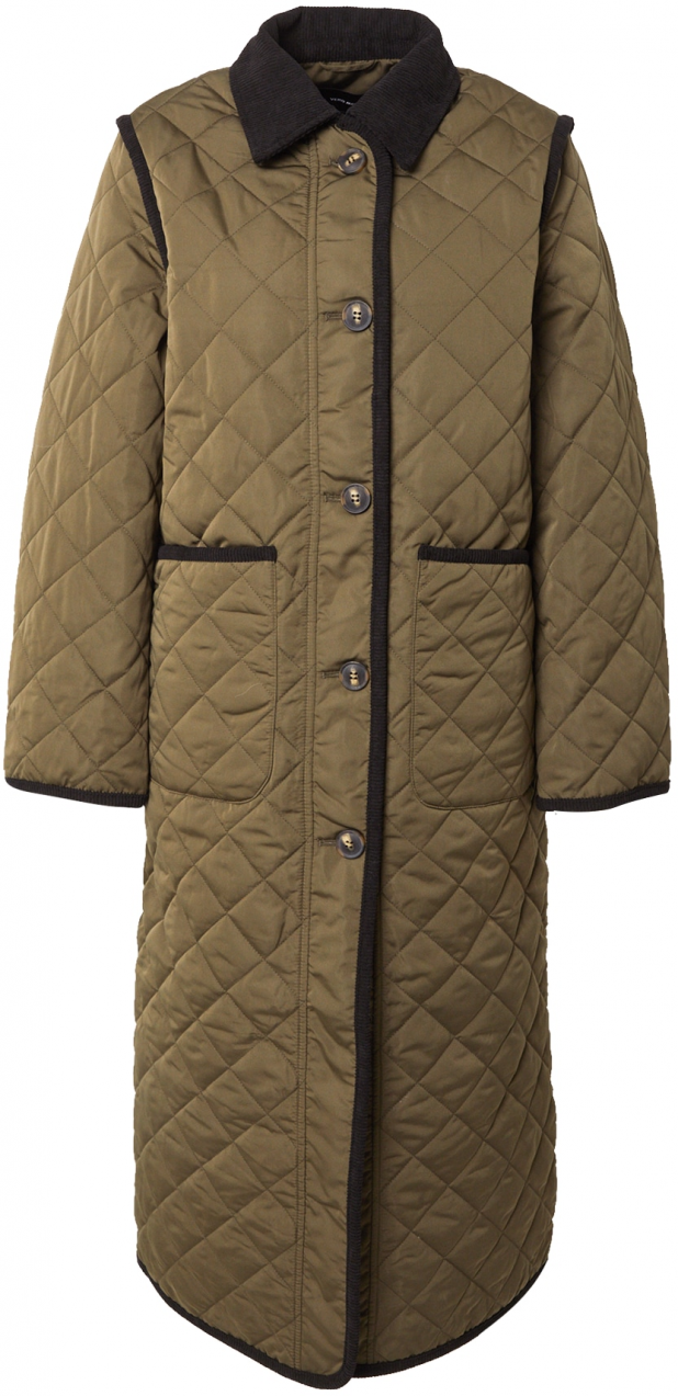 VERO MODA Prechodný kabát  olivová / čierna