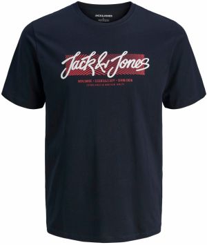 JACK & JONES Tričko 'JJURBAN'  tmavomodrá / červená / biela