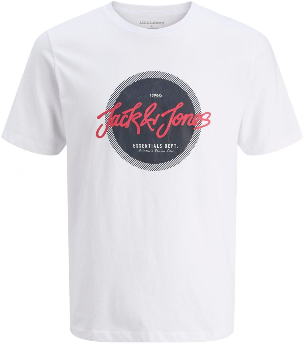 JACK & JONES Tričko 'JJURBAN'  krvavo červená / čierna / biela