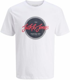 JACK & JONES Tričko 'JJURBAN'  krvavo červená / čierna / biela