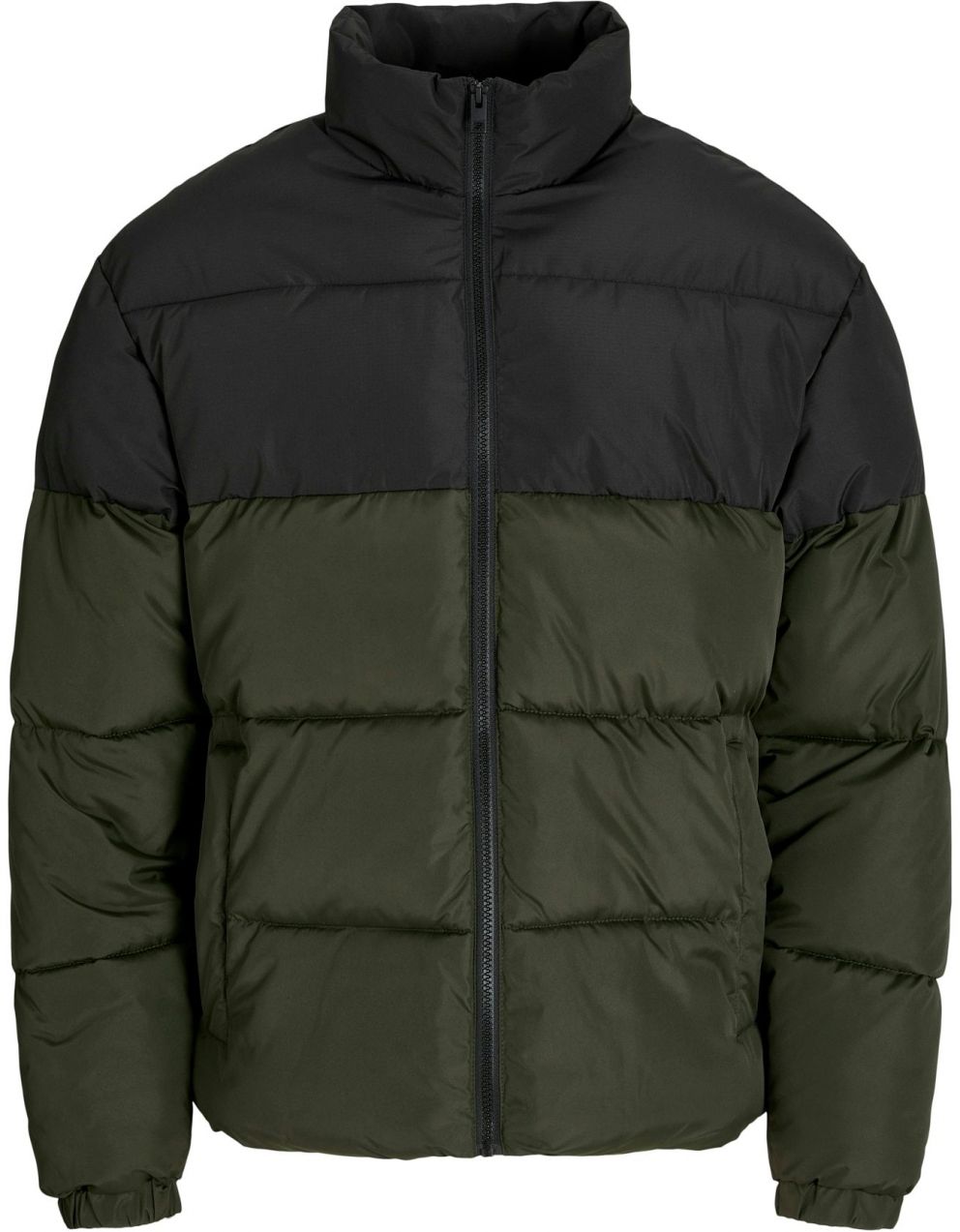 JACK & JONES Zimná bunda 'JJMAZE'  tmavozelená / čierna