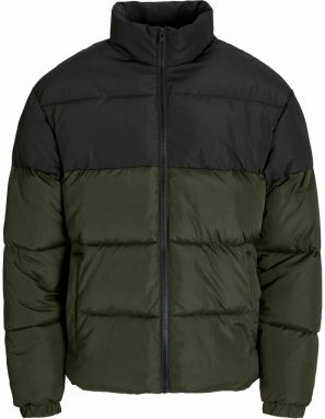 JACK & JONES Zimná bunda 'JJMAZE'  tmavozelená / čierna