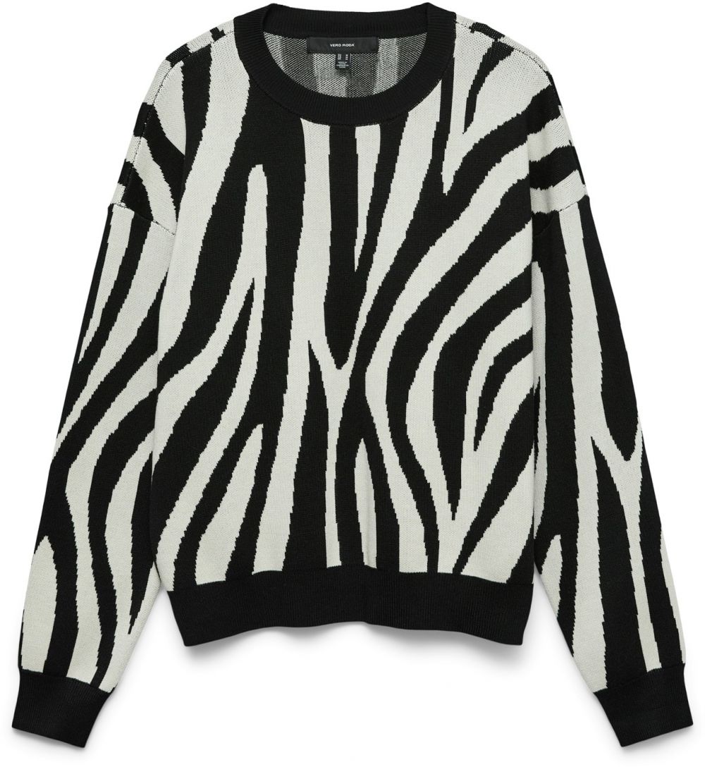 VERO MODA Sveter 'VMSilje'  krémová / čierna