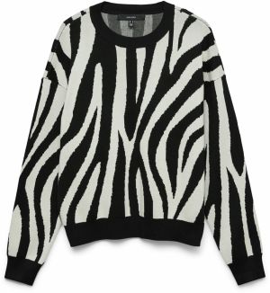 VERO MODA Sveter 'VMSilje'  krémová / čierna