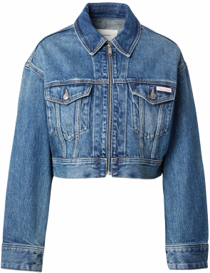 Calvin Klein Jeans Prechodná bunda  modrá denim