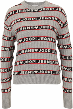 JOOP! Jeans Sveter 'Karen'  krémová / sivá / červená / čierna