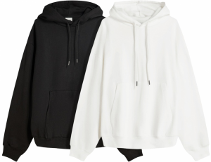 Bershka Mikina  čierna / biela