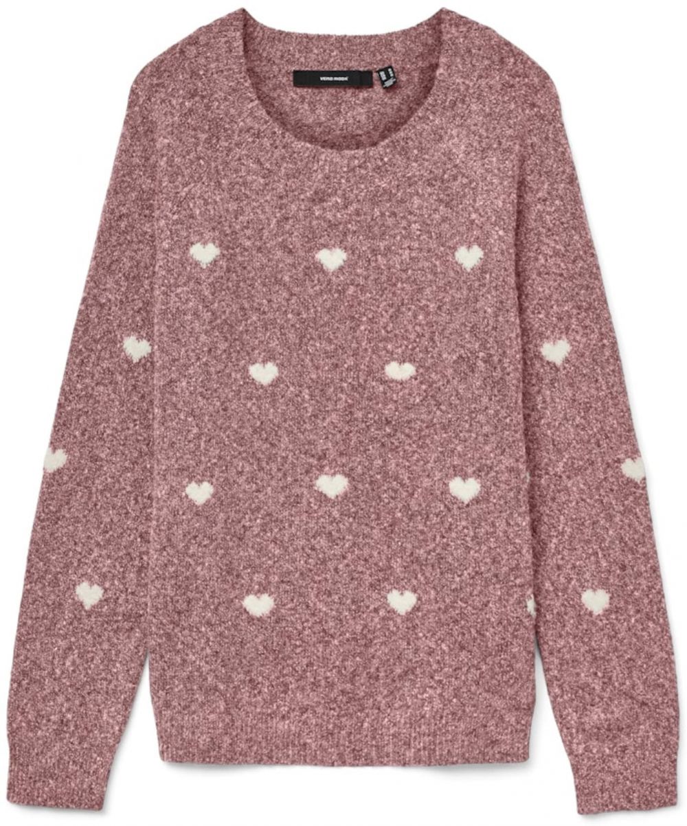 VERO MODA Sveter 'VMDoffy'  staroružová / biela