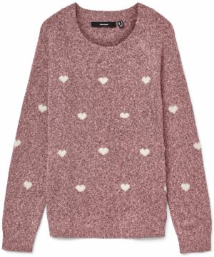 VERO MODA Sveter 'VMDoffy'  staroružová / biela