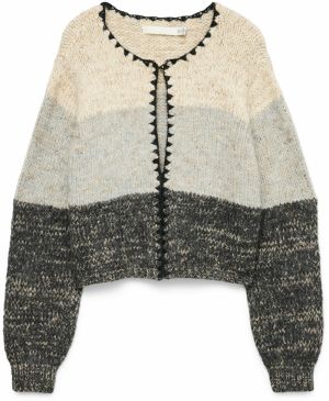 VERO MODA Kardigán 'VMJenna'  béžová / sivá / tmavosivá