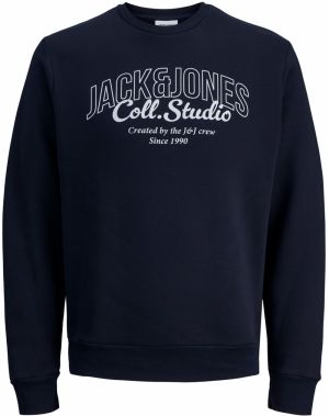 JACK & JONES Mikina 'JJMAKOTO'  tmavomodrá / biela