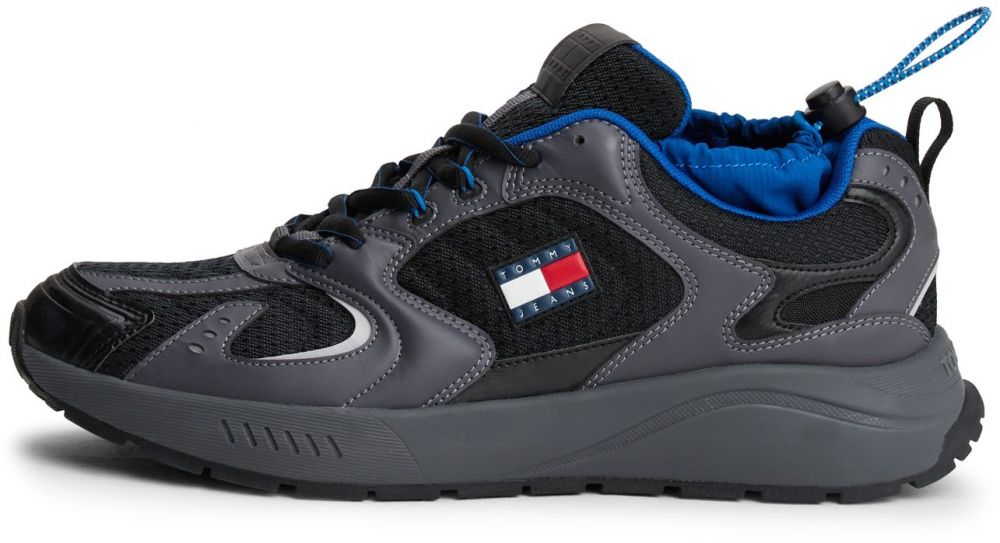 Tommy Jeans Nízke tenisky  tmavosivá / čierna