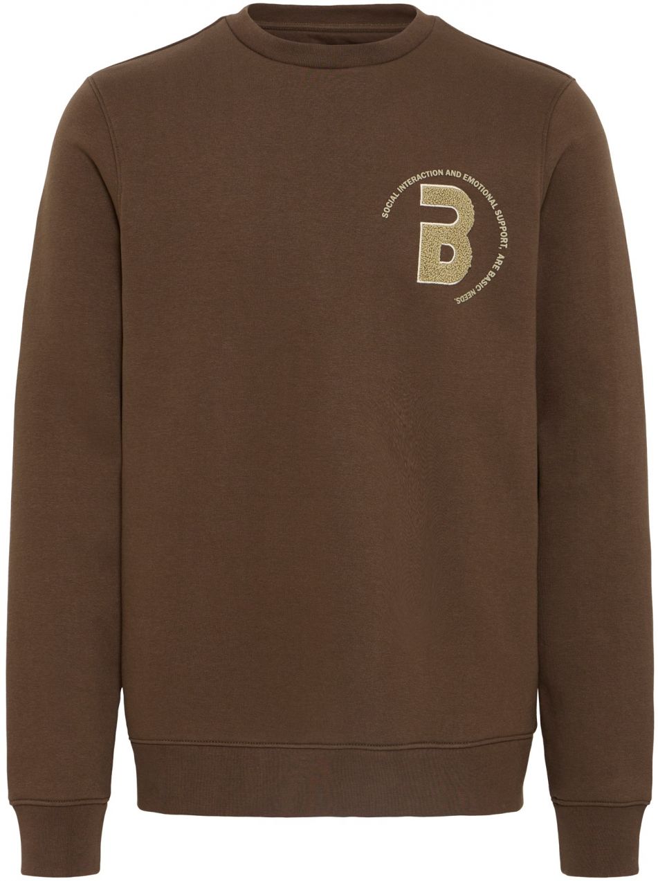 BLEND Mikina 'BHFLORIAN'  béžová / tmavohnedá