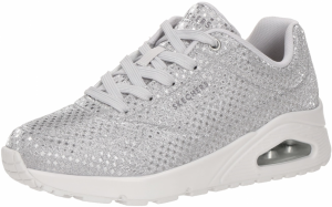 SKECHERS Nízke tenisky 'UNO - DISCO NITE'  strieborná
