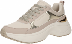 SKECHERS Nízke tenisky 'HAZEL 2'  telová / zlatá / prírodná biela