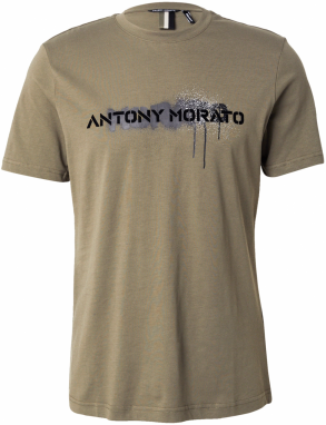 ANTONY MORATO Tričko  antracitová / olivová / čierna / biela
