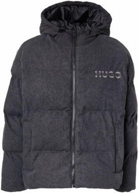 HUGO Zimná bunda 'Bowan254W1'  sivobéžová / čierny denim