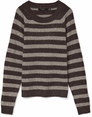 VERO MODA Sveter 'VMDoffy'  čokoládová / hnedá melírovaná